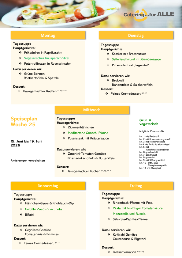 Speiseplan KW 25